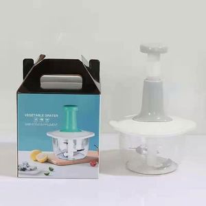 Mini hachoir à viande, trancheuse à légumes, coupe-légumes multifonctionnel en plastique, hachoir à oignon manuel, lames en acier inoxydable durables - Product Image 3