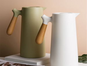 OEM / ODM Bouilloire <span class=keywords><strong>isotherme</strong></span> à double paroi en verre de grande capacité 1000 ml avec coque intérieure en PP et poignée en <span class=keywords><strong>bois</strong></span> - Product Image 6