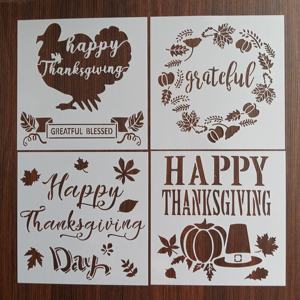 ลายฉลุสำหรับวาดภาพบนไม้ ลายฉลุขนาดใหญ่แบบใช้ซ้ำได้สำหรับเทศกาลวันขอบคุณพระเจ้า งานฝีมือตกแต่งบ้านในฤดูใบไม้ร่วง - Product Image 2