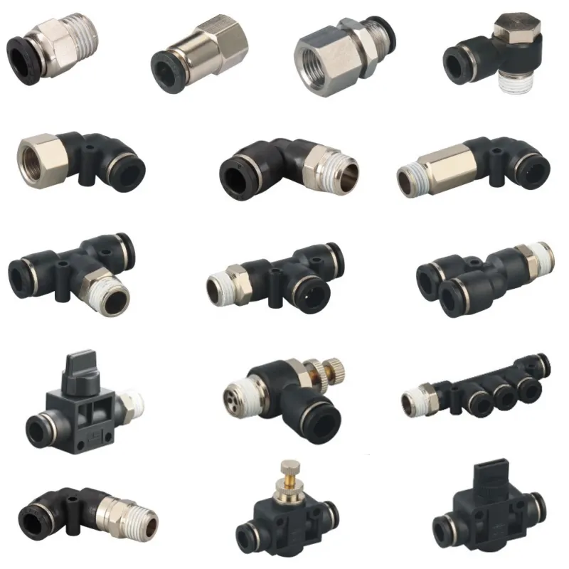 PC PCF PL PB PD PX PH SL HVSF Pneumatic Tube Quick Connector Push Pipe Air Hose Copper Nickel Plated Black One Touch Fitting