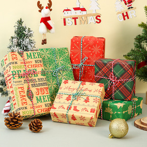 Papel de Regalo Navideño Kraft, Rollo de Papel Impreso en Cuatro Colores con Diseño de Copos de Nieve, Embalaje Navideño para Regalos y Manualidades - Product Image 5