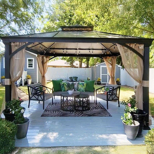 Pérgola Retráctil Motorizada de Aluminio Impermeable para Exteriores Maplemiles, Pérgola Plegable con Techo de Láminas Ajustables - Product Image 2