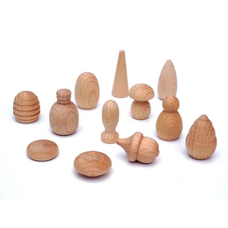 Wholesale Wooden Peg Dolls Wood Building Blocks Unfinished For Painted Crafts And Decoration Arts