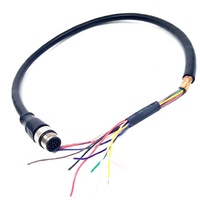 Cable moldeado recto blindado macho de alta calidad 2024 1 metro M12 código A conector impermeable Circular de 17 pulgadas para Industrial