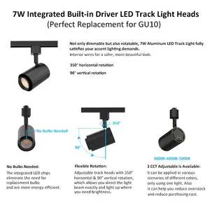 7W 10W 20W 30W CCT Adjustable Spot Light Track Lighting LED Track Light