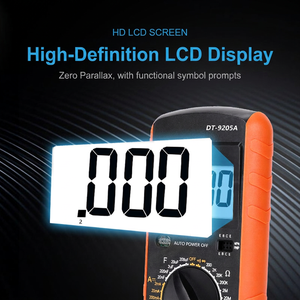 Multímetro Digital Dt9205a de 3 Dígitos, 1000V CC, 750V CA, 20A, Apagado Automático, para Pruebas Eléctricas - Product Image 3