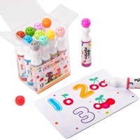 Marqueur à points lavable, faible MOQ, directement de l'usine, personnalisable, encre non toxique 40 ml, marqueur graffiti pour enfants 3+, dessin, lot de 12, coffret cadeau