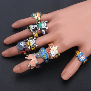 Bague en alliage métallique ajustable à extrémité ouverte, 9 designs, thème Anime Monkey D. Luffy Straw Hat Crew, pour Cosplay - Product Image 2