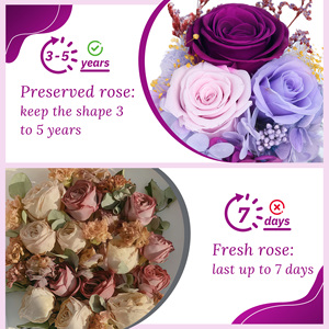 Statuette di Angeli in Vetro Trasparente con Fiori Secchi Viola e Luce per Donne, Fidanzate, Nonne, Mogli, Sorelle, Figlie, San Valentino - Product Image 6