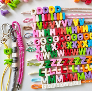Colorful <b>Acrylic</b> Alphabet Beads Rectangle Shape Bulk Pack For Bracelet Making Jewelry Accessories DIY Craft Supplies - Product Image 1
