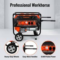Générateur à essence 8000W 8kW 9.3kW Max 194F, puissance 9.3kW, AVR, double tension 120/240V, portable sur chariot pour la construction et l'alimentation de secours