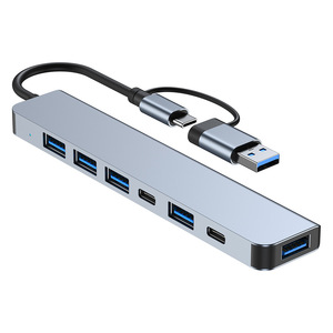 7 in 1 Aluminum Alloy <strong>USB</strong> Hub 3.0 &amp; 2.0 7 Ports Phone Docking Station Adapter Laptop Tablet PC Type C Interface 4-Port <strong>Splitter</strong> - Product Image 4