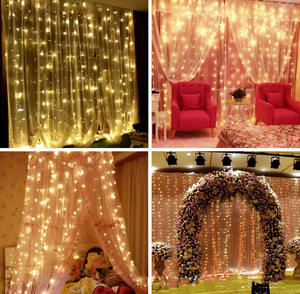 Nouvelles décorations de Noël et de mariage : rideaux lumineux en feuilles de saule et rotin, éclairages LED pour intérieur et extérieur, ensembles de bandes lumineuses pour décorations de fond. - Product Image 2