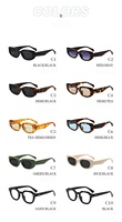 Lunettes de soleil rétro ovales de petite taille avec protection UV400, montures intégrales pour adultes - Unisexe en vert, marron, bleu, rose