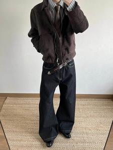 Men <strong>Moleskin</strong> Blend <strong>Jeans</strong> Soft Brushed Surface Denim Pants Straight Fit Winter Warm Trousers Cozy Supplier - Product Image 1