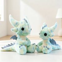 Peluche Dinosaure Noir de 35 cm, Super Douce, Coton PP, Cadeau de Mariage et d'Anniversaire pour Enfants