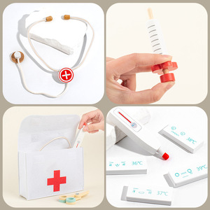 Trousse <span class=keywords><strong>de</strong></span> <span class=keywords><strong>Jeu</strong></span> <span class=keywords><strong>Docteur</strong></span> en Bois pour Enfants, Sac Médical, <span class=keywords><strong>Jeu</strong></span> d'Imitation Infirmière et Médecin, Âges 4-6, Unisexe - Product Image 5