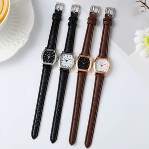 Nouvelle montre élégante pour femme avec un design minimaliste en forme de barillet et un bracelet en cuir. - Product Image 3