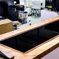 Chauffe-Plats Commercial Encastrable de Comptoir avec Cadre en Acier Inoxydable et Contrôleur de Plaque Chauffante en Verre Noir pour Buffet