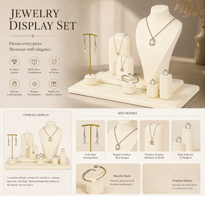 Exhibidores de Joyería Personalizados, Elegantes Estantes de Exhibición de Joyería de Terciopelo para Collares, Pendientes y Anillos - Product Image 6