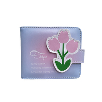 Dompet pendek portabel uniseks, dompet klip kartu kredit logo kustom berkualitas tinggi kanvas