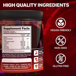 Creatina Monohidrato OEM 120 Gomitas 5000mg Suplemento Deportivo para el Crecimiento Muscular con L-Carnitina, Taurina, BCAA - Product Image 6