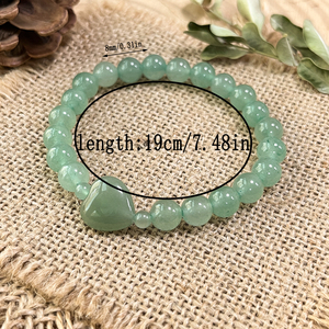 Estilo bohemio, joyería de piedra Natural hecha a mano, pulsera de cuentas de corazón de Aventurina verde Natural para San Valentín - Product Image 6