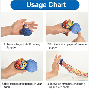 Giới tính tiết lộ bé tắm ném Streamer Popper bánh quy Giấy Màu Xanh hoặc hồng đầy màu sắc không có gói Streamer bên lộn xộn - Product Image 5