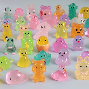 <span class=keywords><strong>Mini</strong></span>-sacs surprises d'animaux en résine, figurines de dessins animés transparentes assorties pour la décoration de micro-paysages et de jardins féeriques - Product Image 5