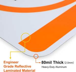 Señal de Zona de Navegación Lenta de 24" x 18" Grande para <span class=keywords><strong>Lago</strong></span>, de Aluminio Laminado UV de Grado Ingeniería, 80 Mil, para Exteriores - Product Image 6