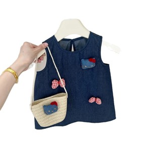 Child Star Circle Girls Denim Vest Dress Sleeveless Breathable Summer Princess Dress - Product Image 4