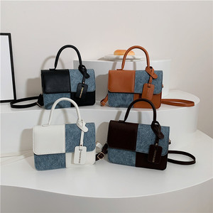 Nouveau <span class=keywords><strong>sac</strong></span> carré patchwork contrastant 2024 pour femme, <span class=keywords><strong>sac</strong></span> bandoulière simple texturé, <span class=keywords><strong>sac</strong></span> à l'épaule tendance - Product Image 3