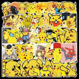54/PCS populaire Offre Spéciale <span class=keywords><strong>Pikachu</strong></span> dessin animé autocollants téléphone portable guitare casque valise étanche vinyle autocollants - Product Image 2