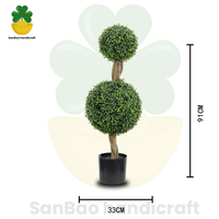 Arbre topiaire artificiel en plastique à double boule de 3 pieds - Décoration pour la maison, le jardin et les mariages en intérieur