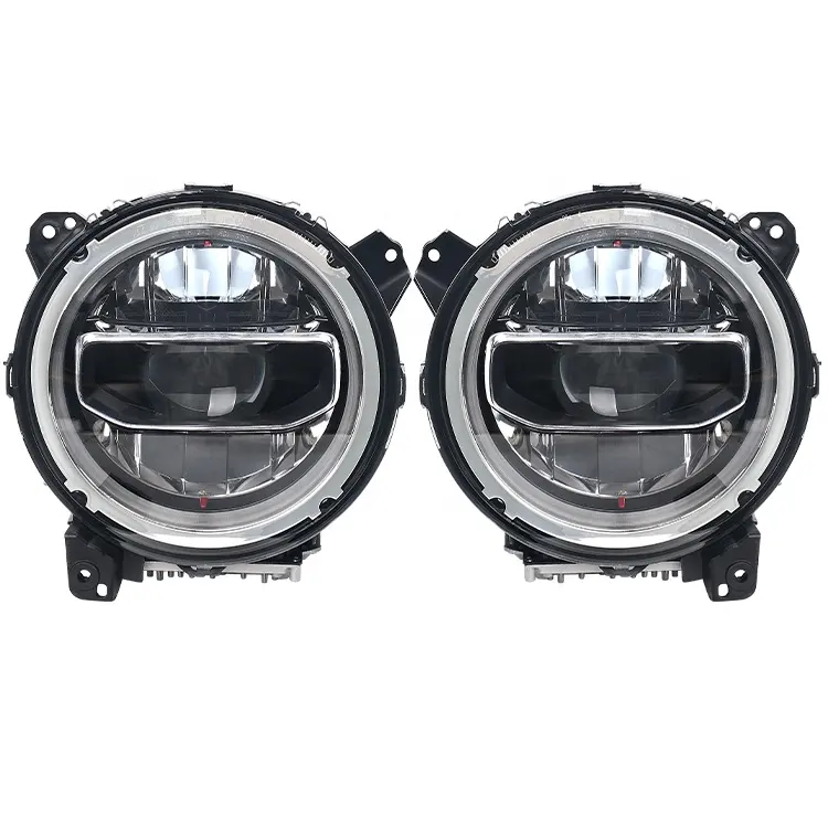 9 "Hi/Lo haz faro con Halo Anillo blanco DRL ámbar de señal de vuelta de las luces del coche led para Jeep wrangler JL 2018 de 2019