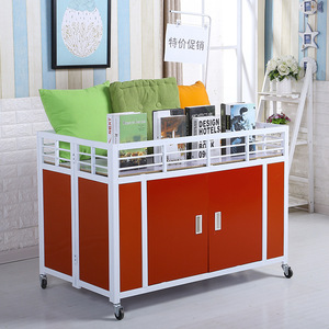 Chariot d'étagère de supermarché double face en métal robuste, présentoir pliable à un seul niveau pour stand de rue, promotion épaissie - Product Image 1