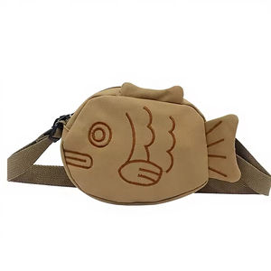 <span class=keywords><strong>Riñonera</strong></span> de lona con gráfico de <span class=keywords><strong>cara</strong></span> de pez, bandolera, bolso de cintura deportivo para exteriores, monedero con cremallera, bolso para teléfono de estudiante - Product Image 1