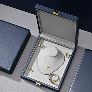 FANXI Wholesale Custom Logo Luxury <strong>Lockable</strong> Premium Leather <strong>Jewelry</strong> Organizer Storage <strong>Box</strong> for Ring Bangle Necklace - Product Image 5