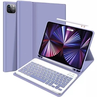 Casing Keyboard Tablet Anti Benturan yang Stylish untuk Samsung Galaxy Tab A8 10.5 dengan Pelindung PU Silikon Menyeluruh