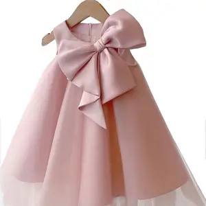 Детское платье, детское вечернее платье, платье принцессы для маленьких девочек с бантом, одежда для вечеринки для детей