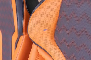 ชุดอัพเกรดเบาะนั่งลายคลื่นสำหรับ BMW ซีรีส์ 3 G20 / X3 G01 / X5 G05, เบาะหนังรูระบายสีส้มสดใสและสีเทาเข้ม - Product Image 5
