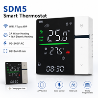 Termostat Pemanas Lantai 16A Pengontrol Suhu Terprogram dengan Sensor Lantai untuk Pemanas Listrik