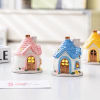 Mini villa Art Déco lumineuse, modèle de maison miniature, veilleuse pour décoration de bureau et chambre, cadeau créatif pour Pâques