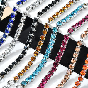 G2255 Vente en gros Bracelets et bracelets de tennis en acier inoxydable avec strass et diamants de 3mm pour femmes - Product Image 3