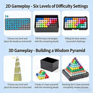 Jouets éducatifs transfrontaliers pour enfants, perles magiques d'intelligence, jeu de construction pyramidal, pour développer la pensée logique - Product Image 4