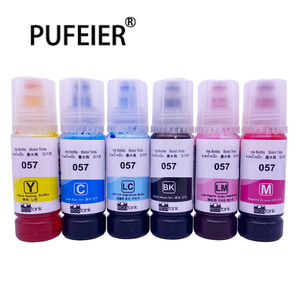 Kit di <span class=keywords><strong>Inchiostro</strong></span> a Base di Colorante 057 in Bottiglia da 70ML, Compatibile con Stampanti a Getto d'<span class=keywords><strong>Inchiostro</strong></span> <span class=keywords><strong>Epson</strong></span> L8050 L8058 L18058 - Product Image 1