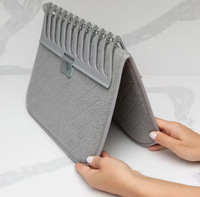 Tapete de Secado para Fregadero de Cocina, Plegable, Cuadrado, de Nylon de Grosor Medio, Reutilizable, con Drenaje, Antideslizante, Estilo Nórdico