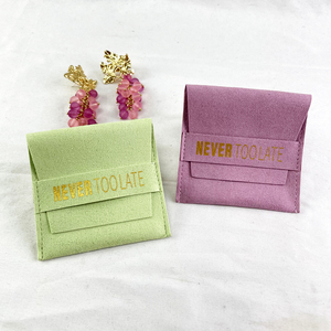 8x8cm Luxury Custom Logo Velvet Microfiber Jewelry Pouch Bag for Rings Earrings Necklace Bracelet Packaging Display - Product Image 1
