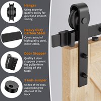 Kit de quincaillerie RHETECH pour porte de grange industrielle moderne, système de rail pour porte coulissante, accessoire en fer et acier inoxydable pour maison et entrepôt