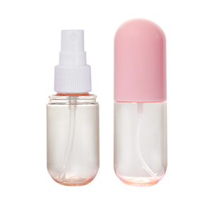 Flacon pulvérisateur de brume corporelle en plastique rechargeable en forme de capsule 40ml 60ml 100ml, flacon vide coloré pour tonique et lotion avec pompe - Product Image 3
